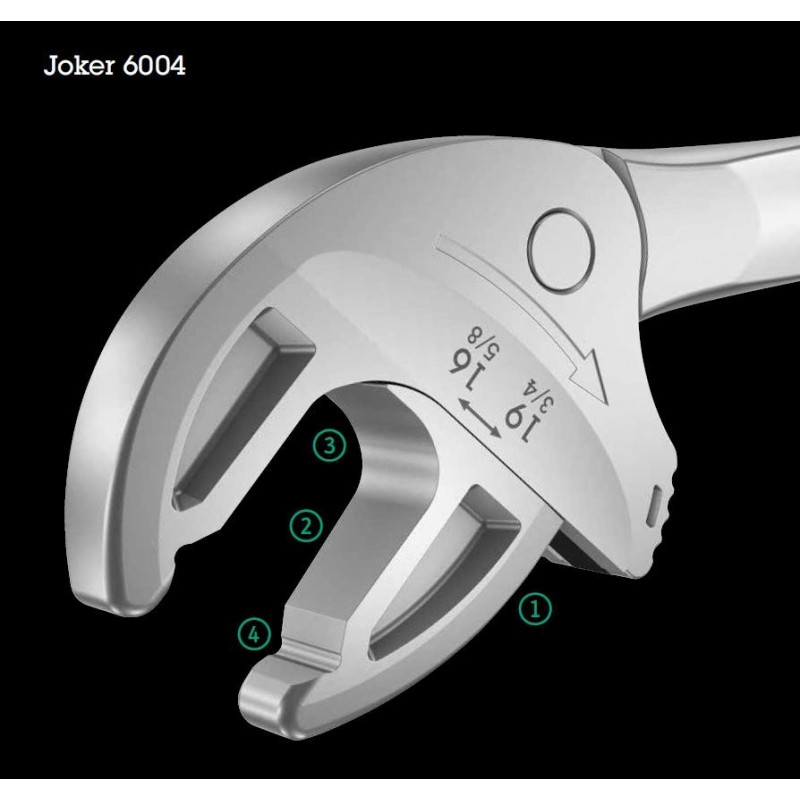 Набір саморегульованих розвідних ріжкових ключів Joker XS, S, M, L, 7-19 мм, 1/4-3/4, серія 6004 Joker 4 Set WERA 2go [050201
