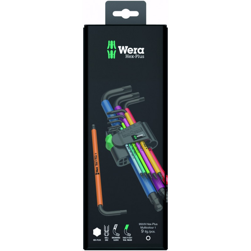 Набор шестигранных ключей для метрических винтов 1-10 мм Multicolor Wera [05073593001]