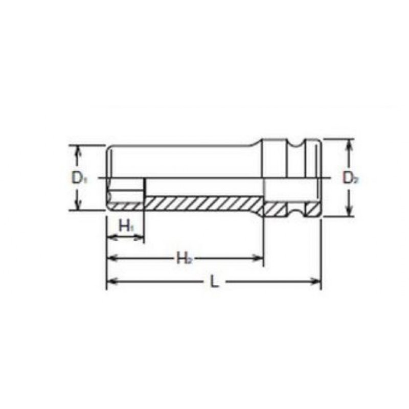 1/2" длинная шестигранная ударная головка, размер 1.7/16 дюйма, Koken [14300A 1.7/16]