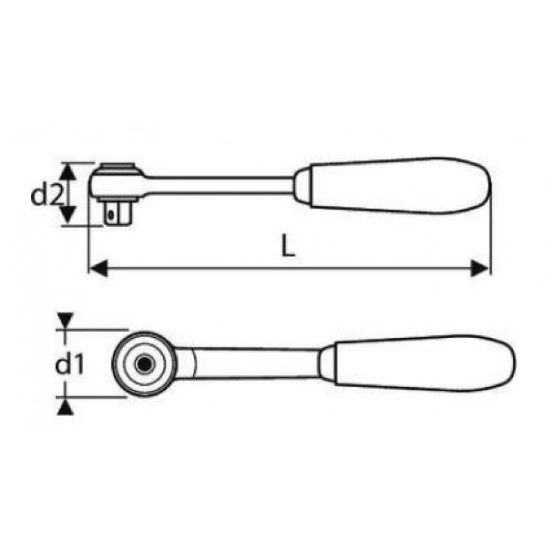 Тріскачка з грушоподібною головкою 1/2, 250 мм, 72 зуби, EXPERT [E032808] хромована