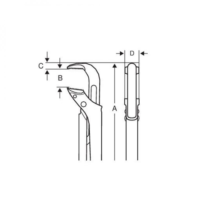 Трубний ключ ERGO типу Swede, до 1.1/2, швидкорегульований, Bahco [1620]