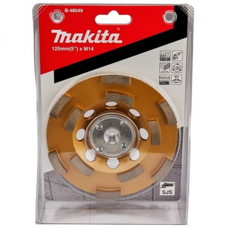 Алмазний диск для фронтального шліфування бетону 125 мм, Makita [B-48549]