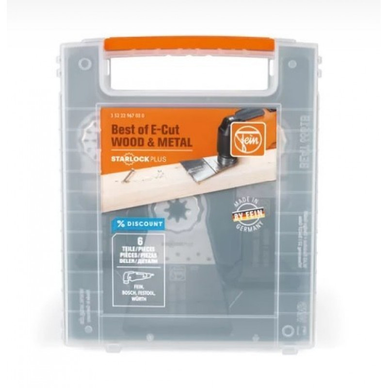 Набір із 6 пильних полотен для мультиінструментів, BEST OF E-CUT STARLOCKPLUS WOOD &amp; METAL, Fein [35222967030]