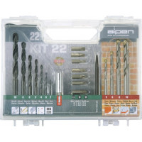 Набор из 22 сверл для бетона и металла из 1/4" Alpen KIT-22 [0000800222100]