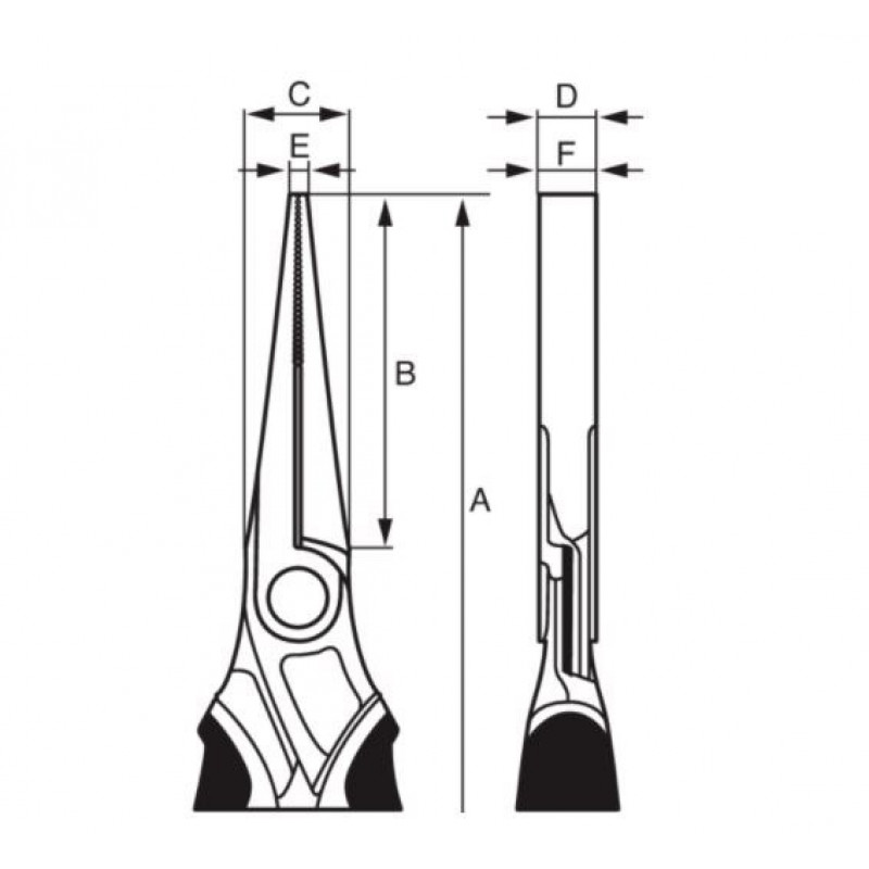 Плоскогубці Bahco Chrome з плоскими носами, 160 мм, з довгими носами, без різця [2421GC-160IP]