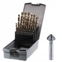 Комплект: 25 шт. сверло HSS для дерева 1-13 мм, Timber Twist KP 25 + зенкер 16,5 мм, Alpen [0067100026100]