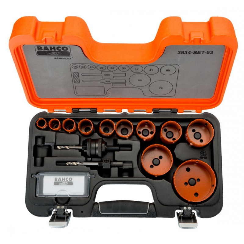 Набір біметалевих коронок Bahco, 13 предметів, для дерева та металу [3834-SET-53]