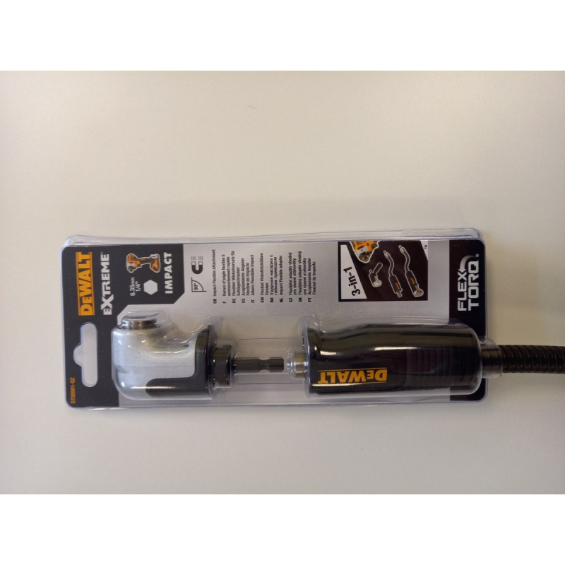 Гибкий удлинитель ударного инструмента DeWALT Impact Extreme 180° с угловой головкой 90° 1/4 3-в-1 [DT20501-QZ]