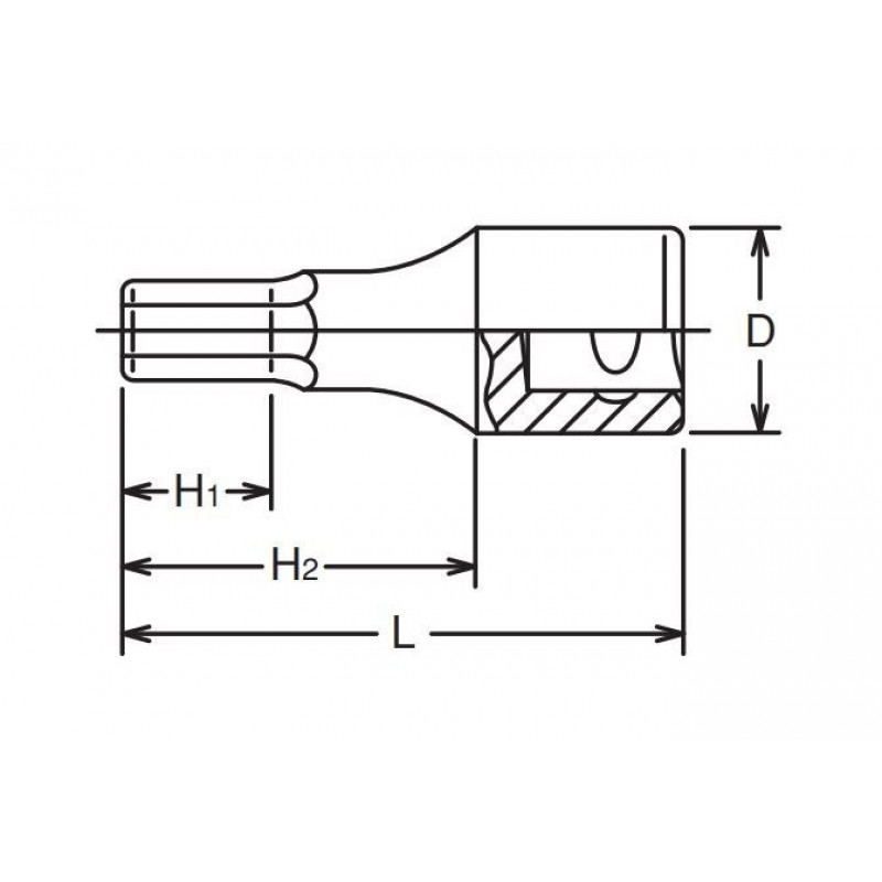 Набір головок 1/2 для гвинтів Allen 4-19 мм/60 мм [RS14012M/10-L60]