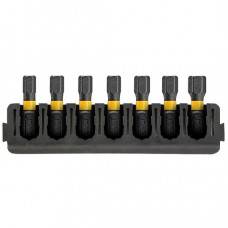 Набір із 7 ударних біт 1/4 Allen HEX/25 мм, EXTREME FLEX TORQ, DeWALT [DT70806-QZ] Міцний кейс+