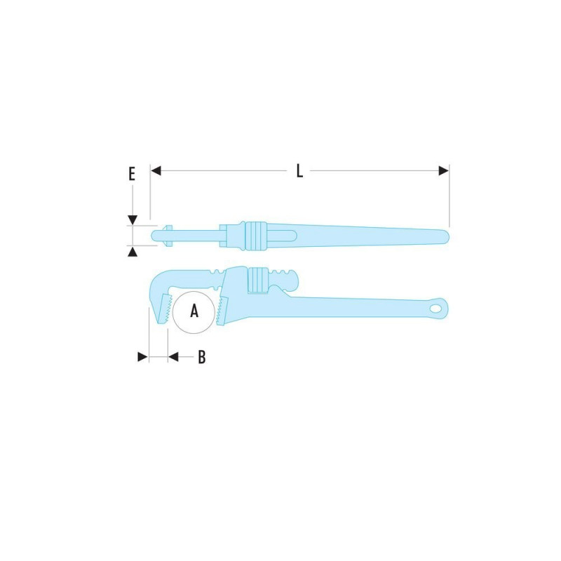 Трубный ключ, до 3 размеров, алюминиевый корпус Facom [133A.24]