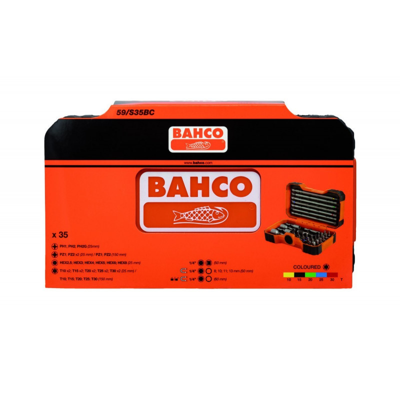 Набір із 35 біт та головок 1/4 з адаптером, BAHCO [59/S35BC]