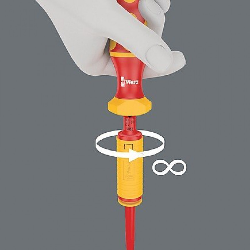 Регульована ручка з моментом затягування 0,3-1,2 Нм для ізольованих болтів VDE, Kraftform Kompakt Wera [05074752001]