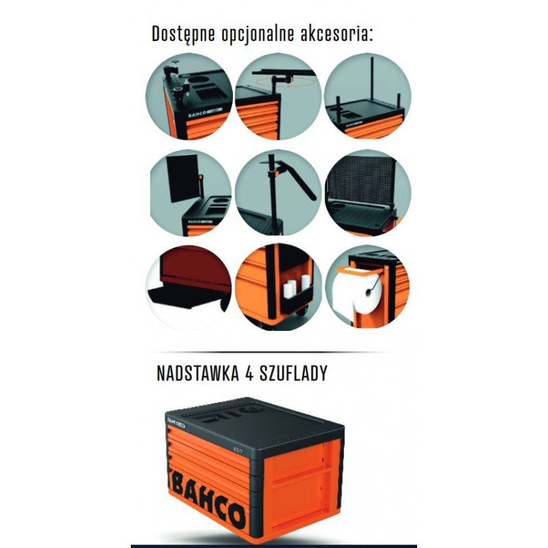 Візок для інструментів Bahco Premium Orange із 7 висувними ящиками [1477K7]