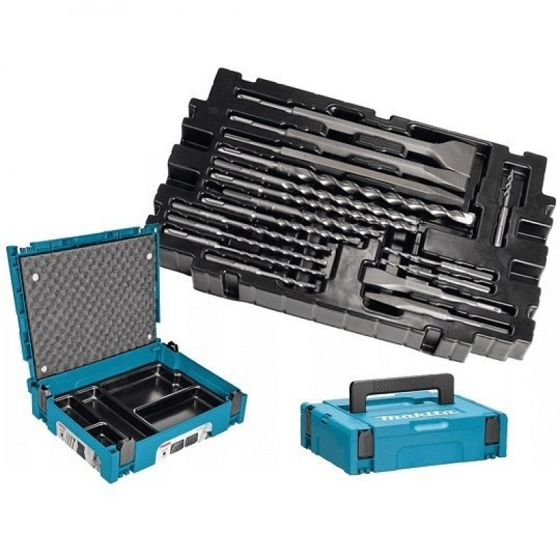 Набор из 17 сверл и зубил по бетону Makita SDS+ [B-53877] в кейсе MAKPAC