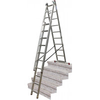 Алюминиевые многофункциональные стремянки TR 3x10 CORDA KRAUSE [033406] с функцией размещения на лестнице