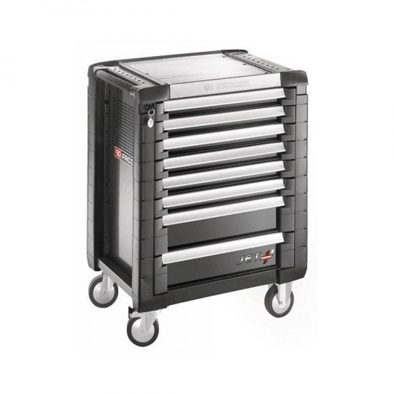 Візок для майстерні Facom з 8 шухлядами чорного кольору, 15 вставками та 146 інструментами [SPOTLIGHT15PKWG]