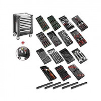 Візок для майстерні Facom з 8 шухлядами чорного кольору, 15 вставками та 146 інструментами [SPOTLIGHT15PKWG]