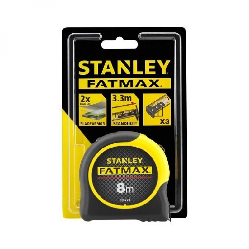 Вимірювальна стрічка Stanley 8 м [0-33-728] FatMax, BladeArmor