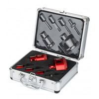 Набір із 6 алмазних коронок для кераміки 6, 8, 10, 35, 68 мм та адаптер, сухий, M14, 365 SMART [SM-25-SET6]