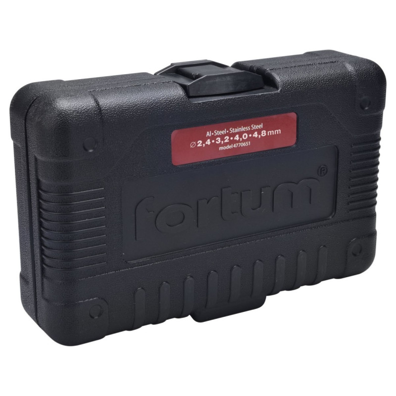 Насадка для заклепок-заклепок, 2,4 мм-4,8 мм, FORTUM [ARG 4770651], кейс