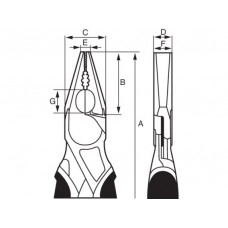 Плоскогубцы с полукруглыми наконечниками, комбинированные плоскогубцы 160 мм, Ergo Bahco [2629G-160]