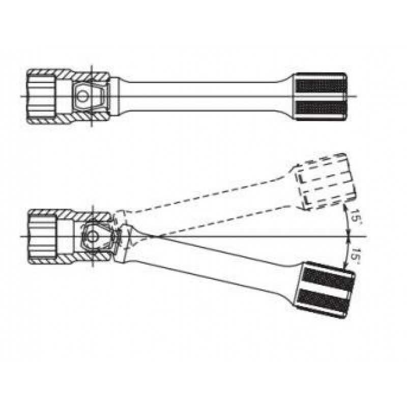 Наклонный удлинитель для головок, 1/2 квадрата, 400 мм, Koken [4763-400]