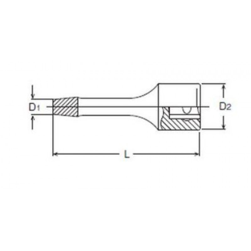 Набор из 5 длинных экстракторов для сломанных винтов с резьбой M8-M33, приводной квадрат 1/2, KOKEN [RS4129/5-L75]