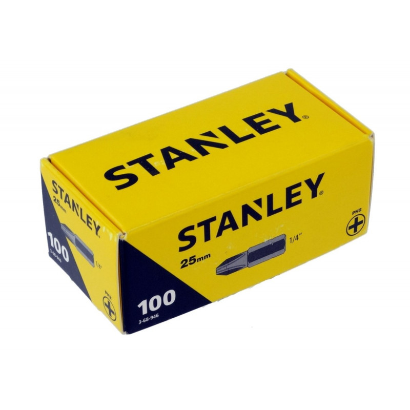 Набір із 100 шт. PH2/25 мм, біти 1/4, Stanley [3-68-946]