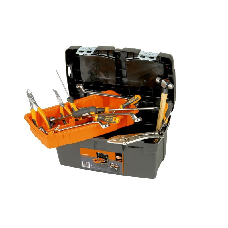 Інструментальний ящик Bahco 27 л з алюмінієвою ручкою, лотком та відділеннями [4750PTB50]