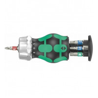 Коротка ручка з магазином, 7 біт 1/4, набір велосипедних біт 5, біти Wera [05004185001]: PH, Torx та Hex-plus