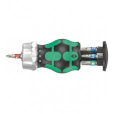 Коротка ручка з магазином, 7 біт 1/4, набір велосипедних біт 5, біти Wera [05004185001]: PH, Torx та Hex-plus