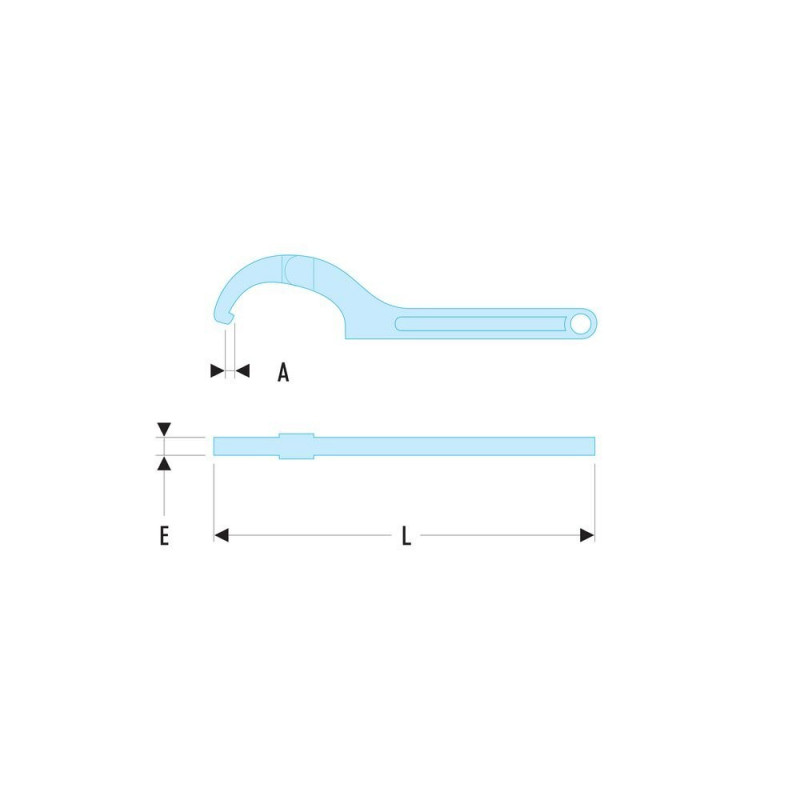 Крюковой ключ, для диаметров 35-50 мм, Facom [125A.50]