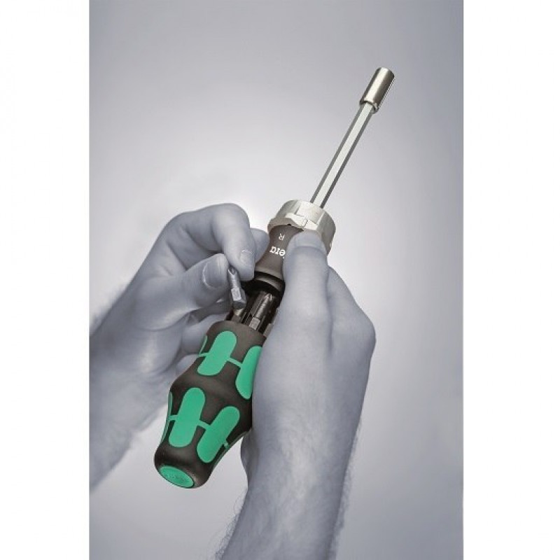 Тріскачка з магазином та 6 бітами 1/4, 27 RA 1 SB, Wera [05073660001]