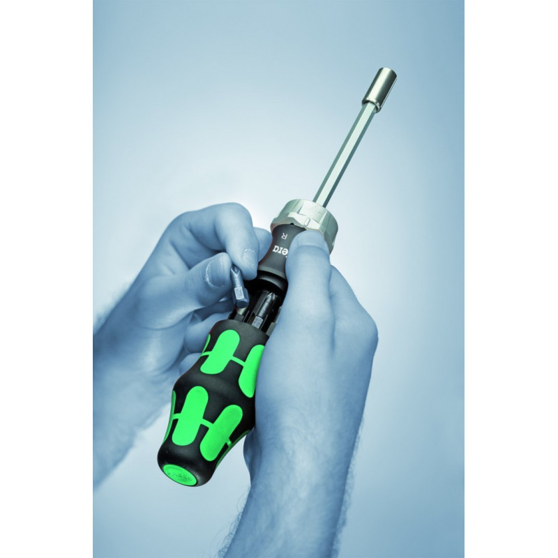 Тріскачка з магазином та 6 бітами 1/4, 27 RA 1 SB, Wera [05073660001]