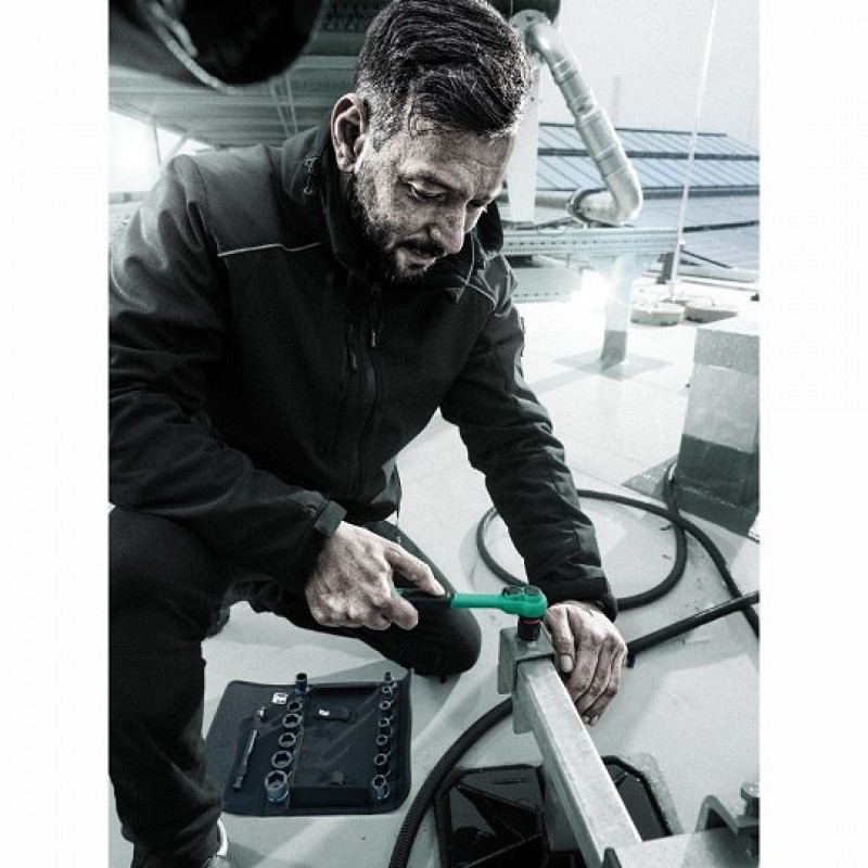 Ручна тріскачка 3/8, 80 зубів, 230 мм, Zyklop Comfort 8010 B, Wera [05005540001]