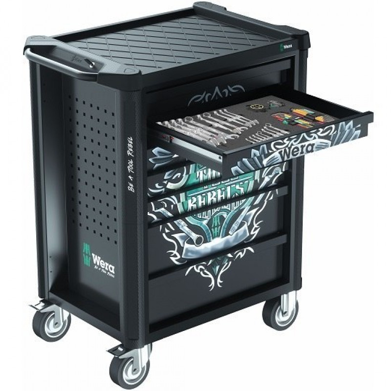 7-шухлядний інструментальний візок з 94 інструментами, Tool Rebel 9700, Wera [05150130001]