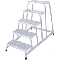Промышленные монтажные ступени, платформа с 5 ступенями из алюминиевой решетки, STABILO PROFESSIONAL KRAUSE [805355]