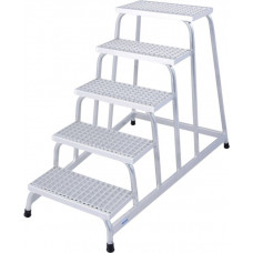 Промышленные монтажные ступени, платформа с 5 ступенями из алюминиевой решетки, STABILO PROFESSIONAL KRAUSE [805355]