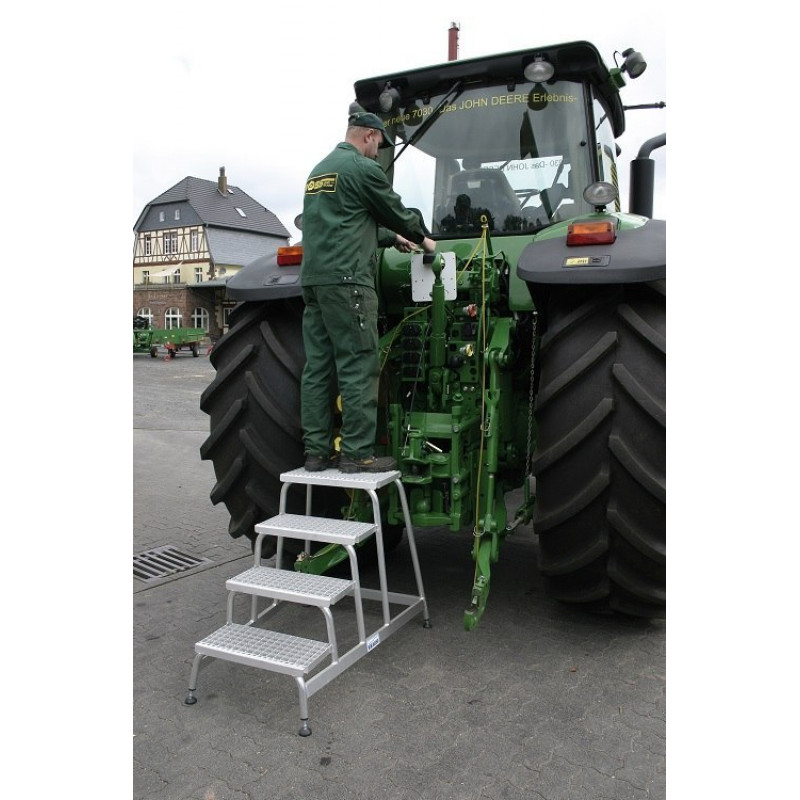 Промышленные монтажные ступени, платформа с 5 ступенями из алюминиевой решетки, STABILO PROFESSIONAL KRAUSE [805355]