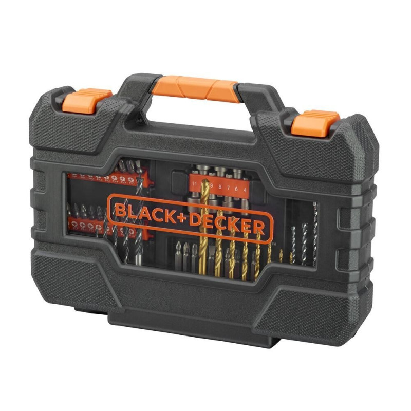 Набір свердел, біт та головок BLACK+DECKER, 76 предметів, 1/4 дюйма [A7231-XJ]