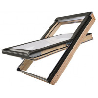 Дахове вікно FAKRO FTP-V P50 GREENVIEW з вентиляційним отвором | Потрійний склопакет, енергоефективне, дерев'яне, FSC