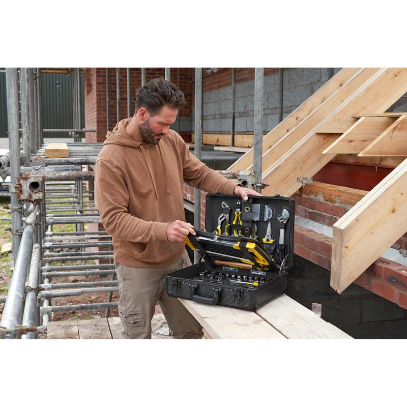 Сервисный комплект 142 предмета в футляре, торцевые ключи 1/4'' и 1/2'', плоскогубцы, отвертки, Stanley [STMT98109-1]