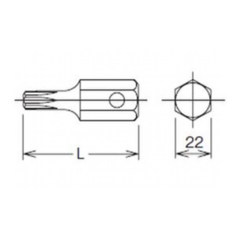 22-миллиметровая ударная насадка для винтов с головкой Torx, T100, KOKEN [107-22 T100]