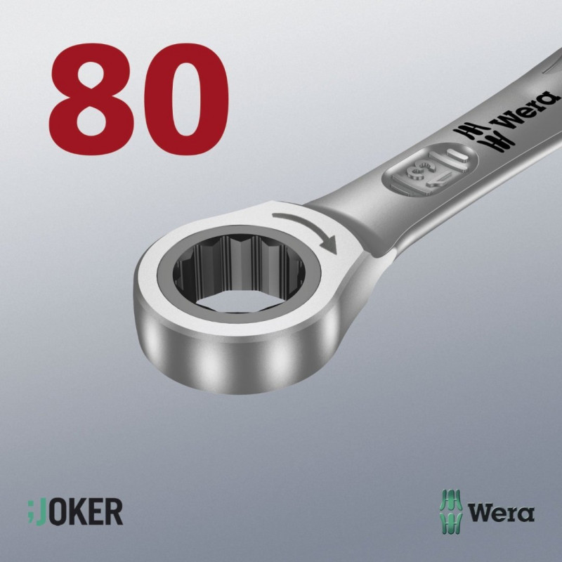 Рожковий ключ із тріскачкою 12 мм, Joker 6000, WERA [05073272001]