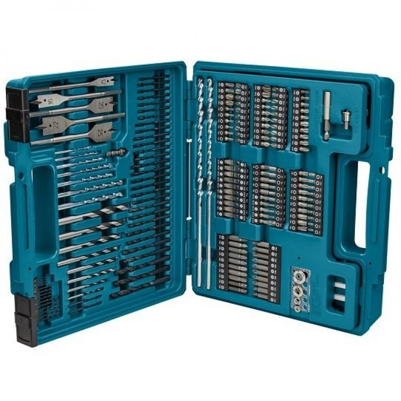 Набір із 256 інструментів та аксесуарів: дрилі, біти, головки, Makita [E-11689]