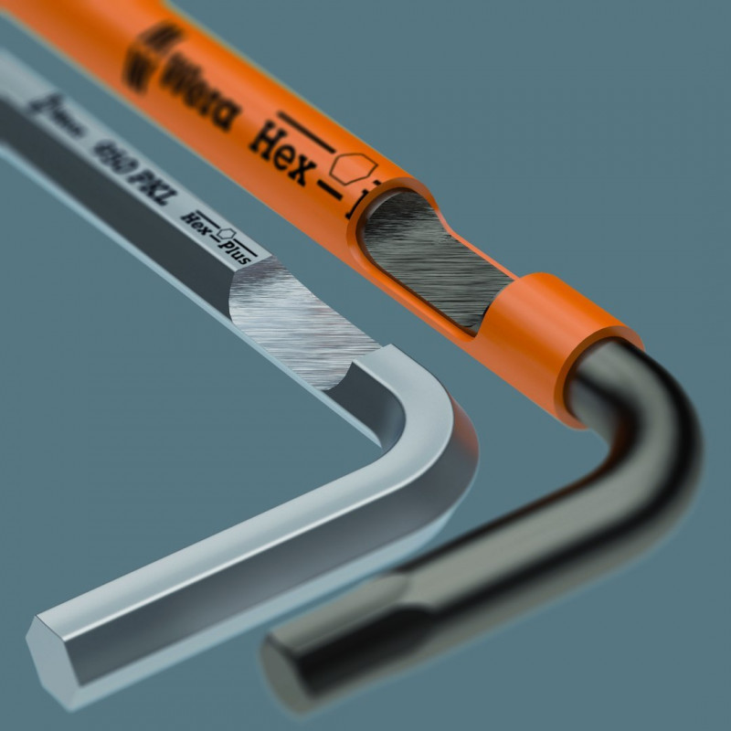 Набір із 9 шестигранних торцевих ключів із кульковим кінцем для гвинтів Wera [05022640001], Hex-Plus Multicolor Imperial 2, серія 950/9 Bl