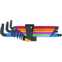 Набір із 9 шестигранних торцевих ключів із кульковим кінцем для гвинтів Wera [05022640001], Hex-Plus Multicolor Imperial 2, серія 950/9 Bl