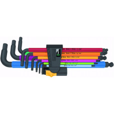 Набір із 9 шестигранних торцевих ключів із кульковим кінцем для гвинтів Wera [05022640001], Hex-Plus Multicolor Imperial 2, серія 950/9 Bl