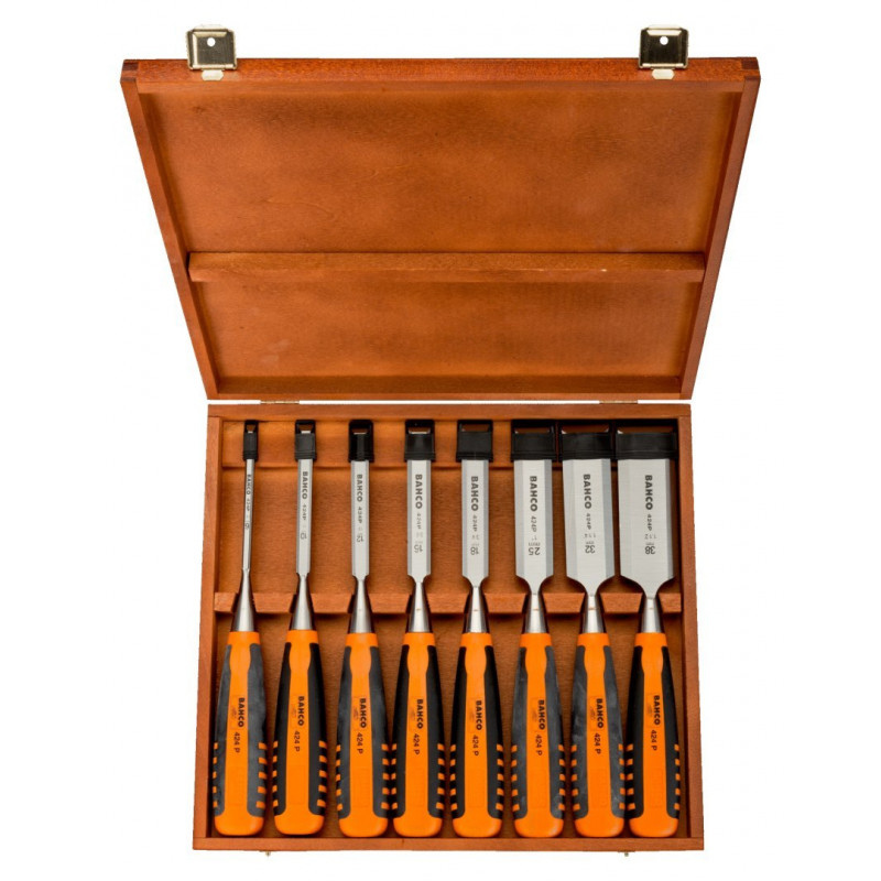 Набір професійних стамесок по дереву, 8 предметів, BAHCO [424P-S8-EUR]